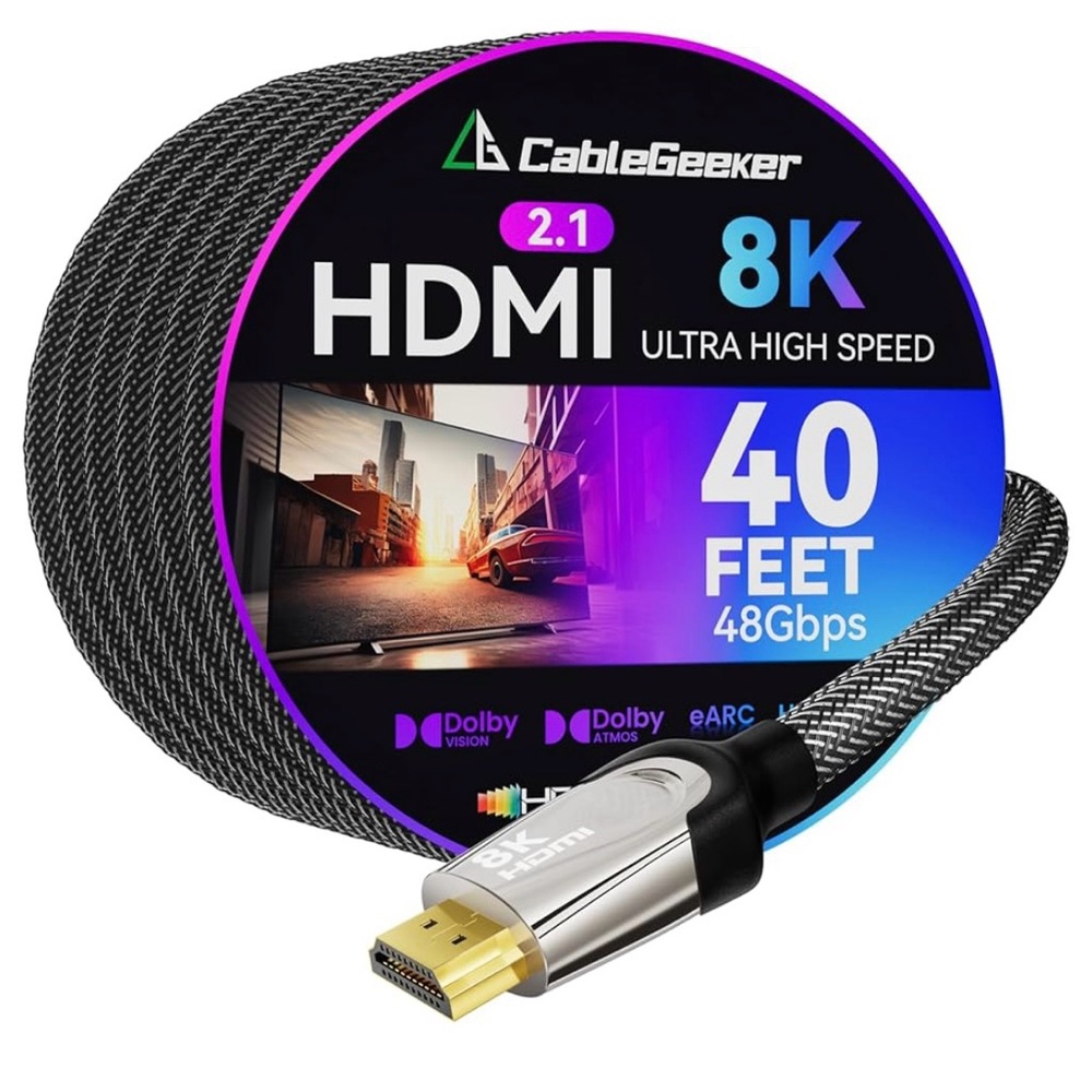 8K HDMI Cable - Black and Silver